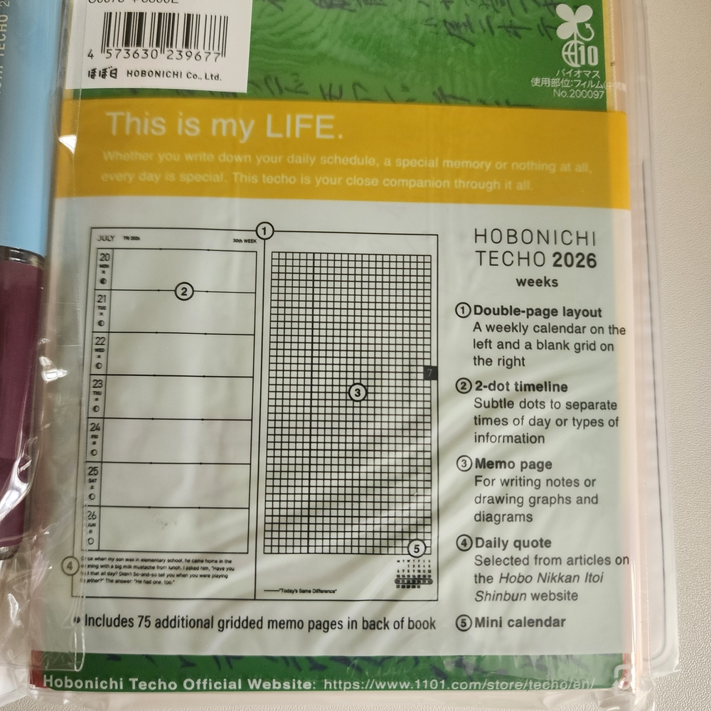 Hobonichi Weeks 2026 With Cover And Pen - Picture 5 of 6